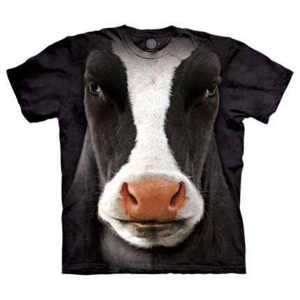 The Mountain 'Black Cow Face' Animals, Birds, Bugs Farm Tie-Dye T-Shirt