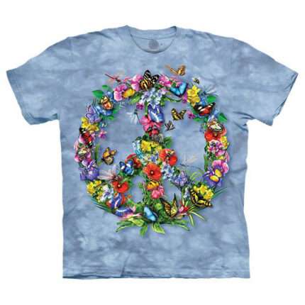 The Mountain 'Butterfly Dragon Peace' Animals, Birds, Bugs Farm Tie-Dye T-Shirt