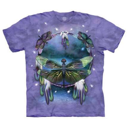 The Mountain 'Dragonfly Dreamcatcher' Animals, Birds, Bugs Farm Tie-Dye T-Shirt