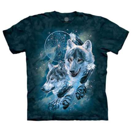 The Mountain 'DREAMCATCHER WOLF COLLAGE' Tie-Dye T-Shirt