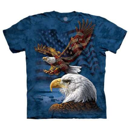 The Mountain 'EAGLE FLAG COLLAGE' Tie-Dye T-Shirt