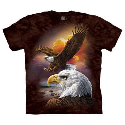 The Mountain 'Eagles & Clouds' Animals, Birds, Bugs Farm Tie-Dye T-Shirt