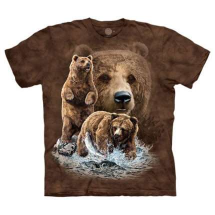 The Mountain 'Find 10 Brown Bears' Animals, Birds, Bugs Farm Tie-Dye T-Shirt