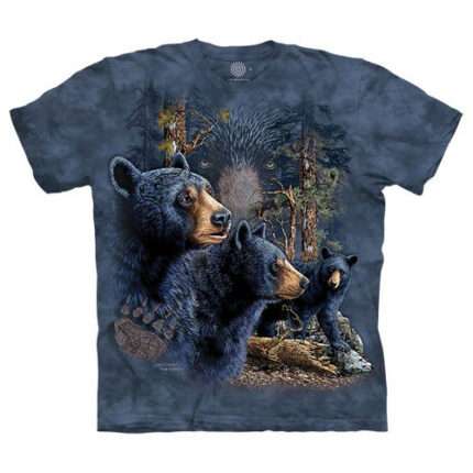 The Mountain 'Find 13 Black Bears' Animals, Birds, Bugs Farm Tie-Dye T-Shirt