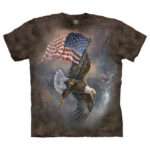 The Mountain 'FLAG BEARING EAGLE' Tie-Dye T-Shirt
