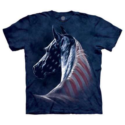 The Mountain 'PATRIOTIC HORSE HEAD' Tie-Dye T-Shirt
