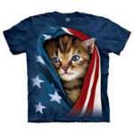 The Mountain 'PATRIOTIC KITTEN' Tie-Dye T-Shirt