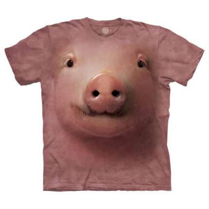 The Mountain 'Pig Face' Animals, Birds, Bugs Farm Tie-Dye T-Shirt