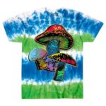 Liquid Blue 'Psychedelic Shrooms' Light Fantasy Tie-Dye T-Shirt