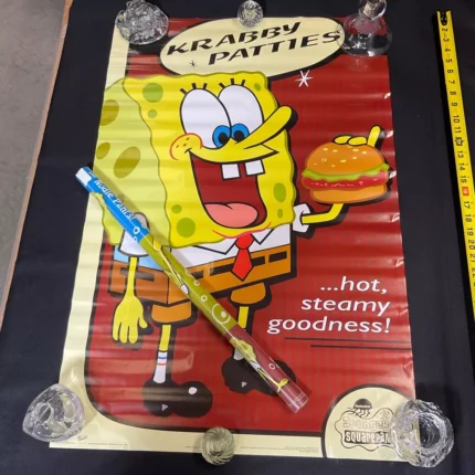 SPONGEBOB POSTER Krabby Patties 2002 NOS SEALED