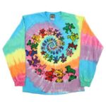 Liquid Blue 'Spiral Bears' Grateful Dead Tie-Dye Long-Sleeve T-Shirt