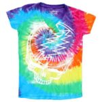Liquid Blue 'Stealie' Grateful Dead Tie-Dye Juniors V-Neck