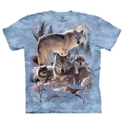 The Mountain 'WOLF FAMILY MOUNTAIN' Tie-Dye T-Shirt